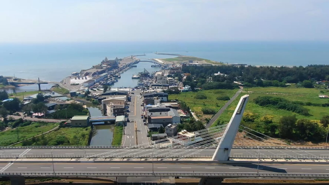 永安漁港空拍白天景色