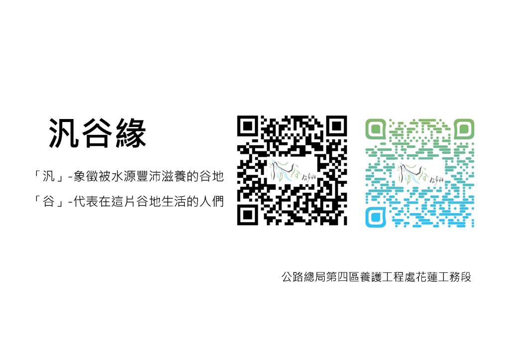 汎谷緣QRcode解說牌可以連結到主題公路介紹的網站