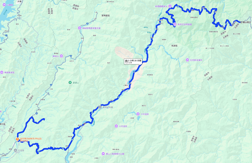 甲仙啞口地圖